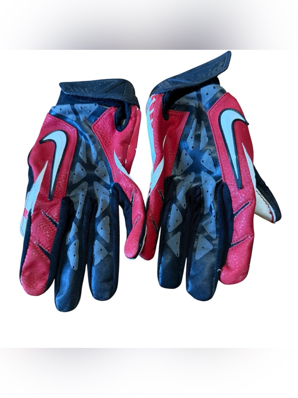Nike Red Football Gloves Sz Large